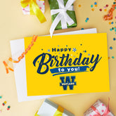 Fan Frenzy Gifts Wayland Baptist Officially Licensed Yellow Birthday Card
